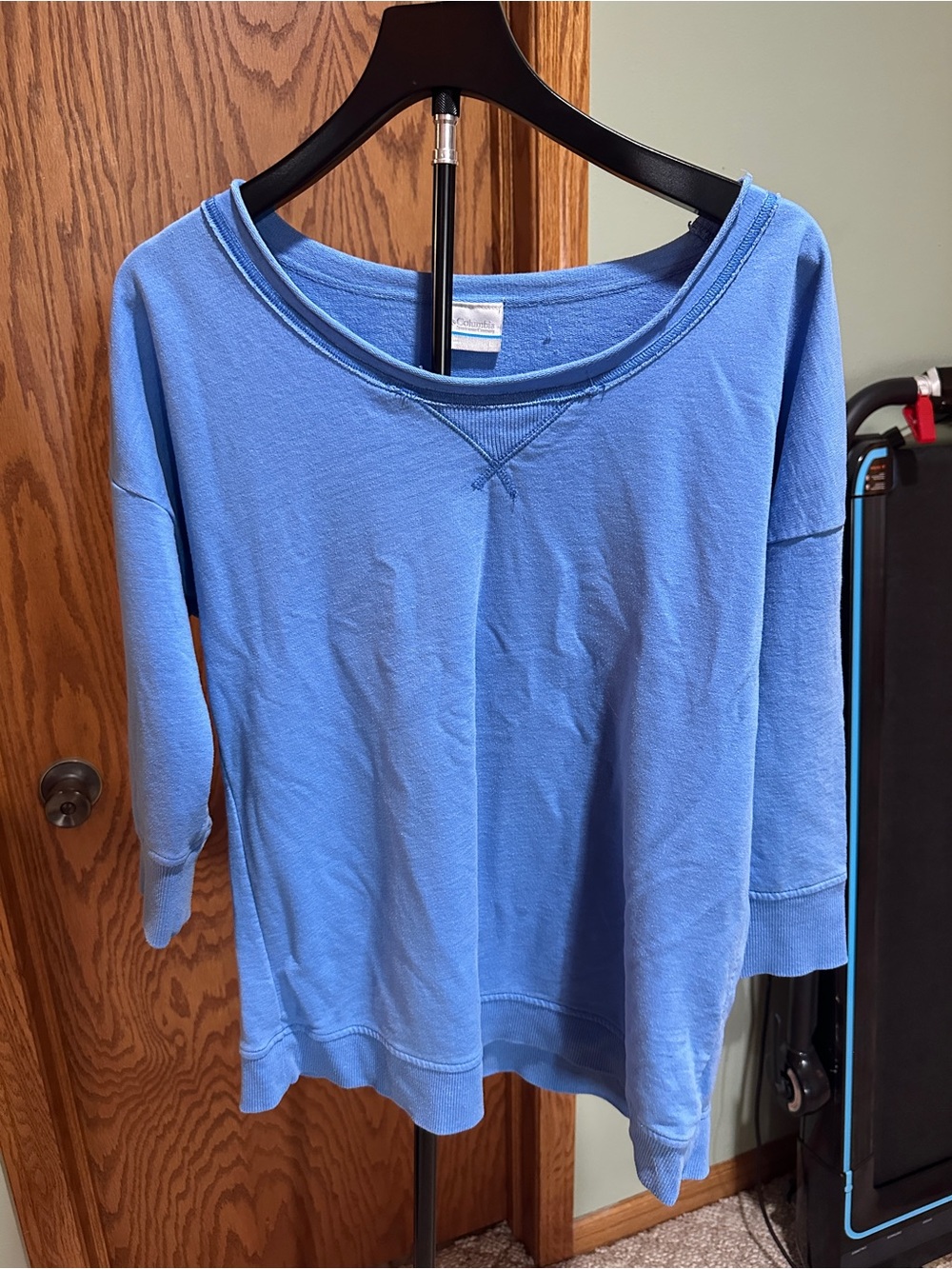 Casual Blue Women's Boatneck Pullover Top
